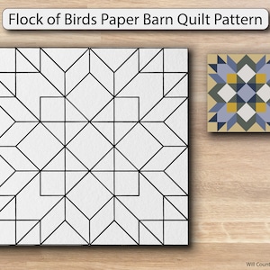 Flock of Birds Paper Printed Barn Quilt Pattern (Sizes)