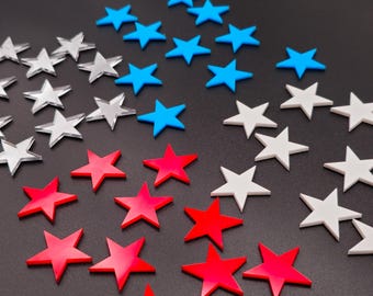 Acrylic Adhesive-Backed Stars - Red, White, Blue, Mirror, Black, Matte Black