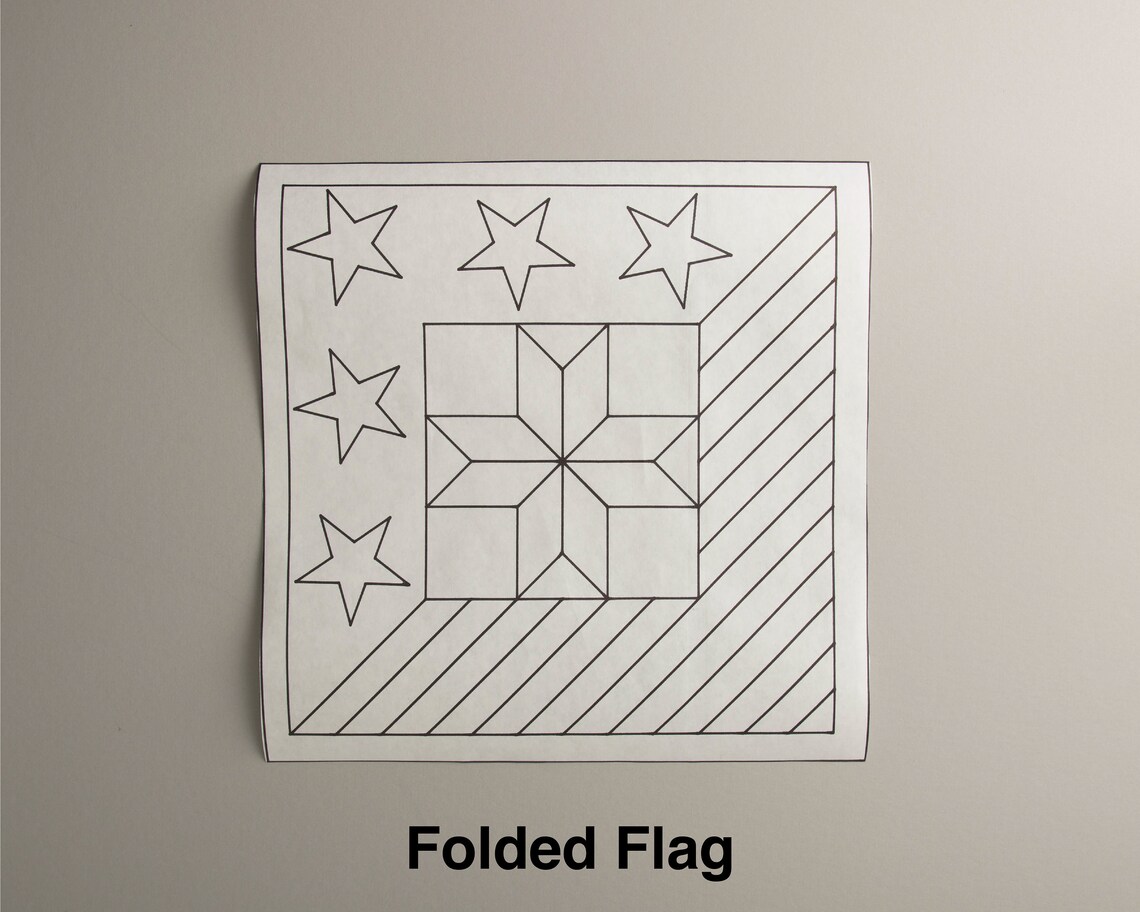 Folded Flag Paper Printed Barn Quilt Pattern (sizes) - Etsy