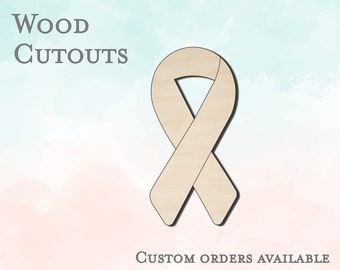 Awareness Ribbon Shape - Unfinished Wood Cutout - Small, Large - DIY Pins