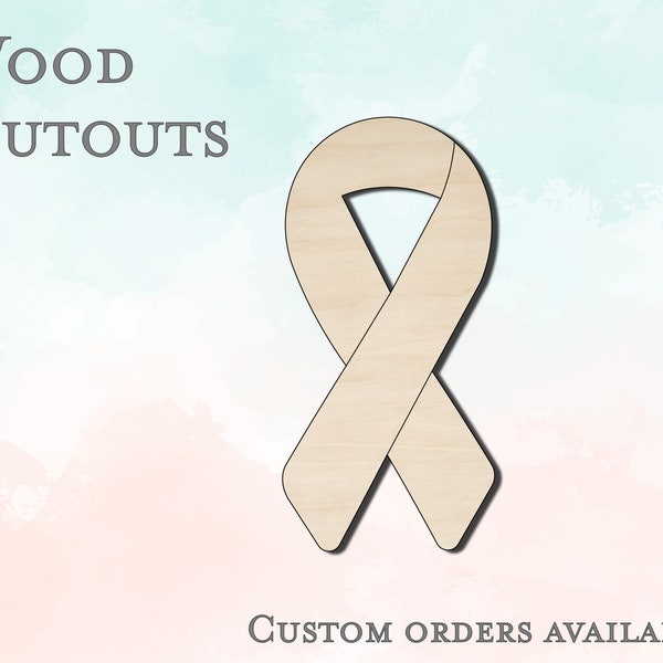 Awareness Ribbon Shape - Unfinished Wood Cutout - Small, Large - DIY Pins