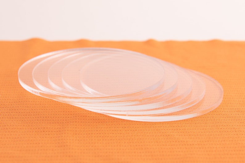 10 Large Clear Acrylic Plastic Discs Sizes