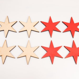 Chicago Flag 6 Pointed Stars, Set of 4