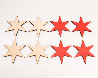 Chicago Flag 6 Pointed Stars, Set of 4