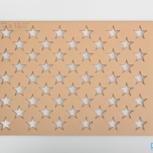15&quot; x 10.5&quot; Acrylic Jig 1-1/4&quot; Flag Star Layout Template for Wooden Flag (Clear Acrylic)