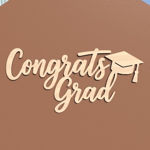 Congrats Grad Sign, Graduation Party Sign, Custom Wooden Backdrop, Congratulations Decoration