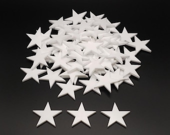 White Acrylic Stars for Wooden American Flag, 50 Star Union Set, Bulk Star Blanks for Crafts, Laser Cut Star Cutouts