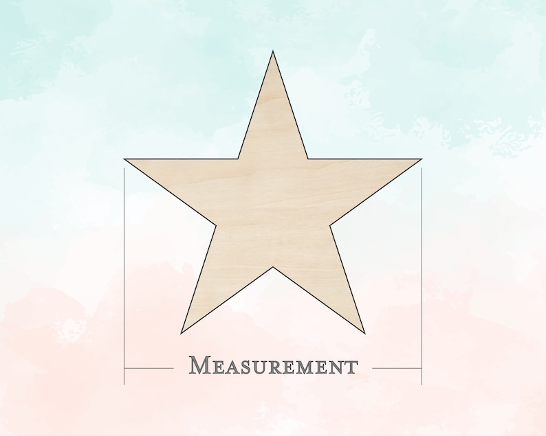 Wooden star measurement, tip to tip