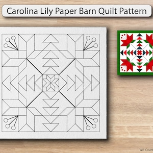 Carolina Lily Paper Printed Barn Quilt Pattern (Sizes)