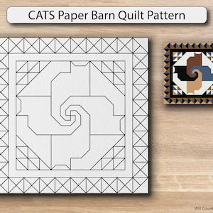 CATS Paper Printed Barn Quilt Pattern (Sizes)