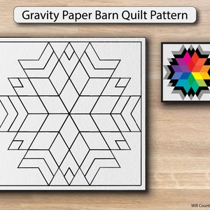 Gravity Paper Printed Barn Quilt Pattern (Sizes)