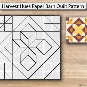 Harvest Hues Paper Printed Barn Quilt Pattern (Sizes)