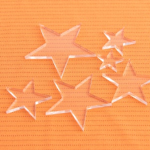 50, 100, 300 Clear Acrylic Stars,  1/8" Thick Stars