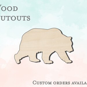 Wood Bear Shape - Unfinished Wood Cutout - Small, Large