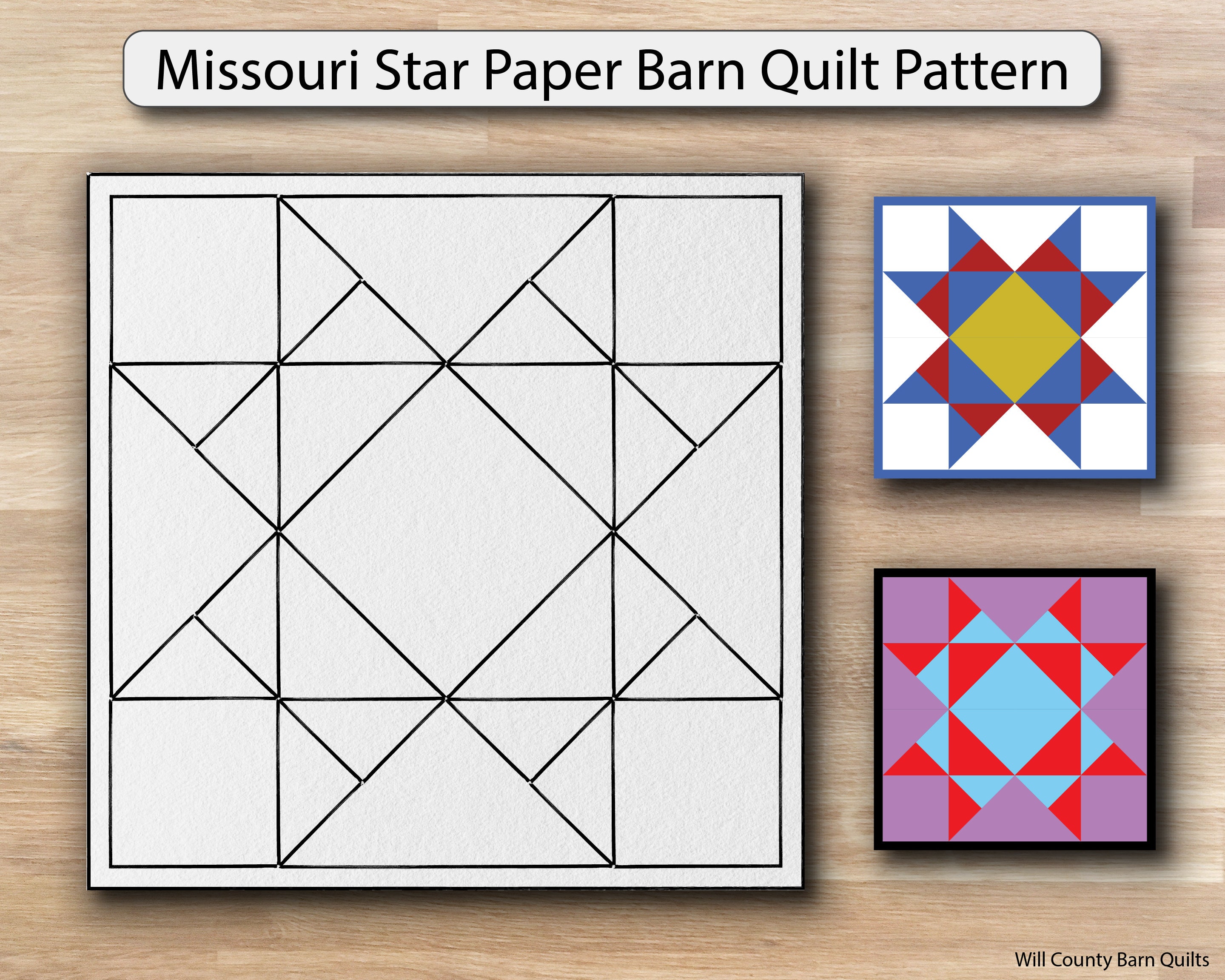Quilt As You Go 5 Square Star Quilt Pattern by Missouri Star