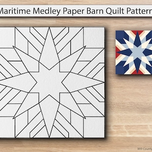 Maritime Medley Paper Printed Barn Quilt Pattern (Sizes)