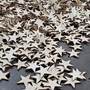 Unfinished Wood Stars (sizes), American Flag Stars, Wedding, Guest Book and other Party Decor