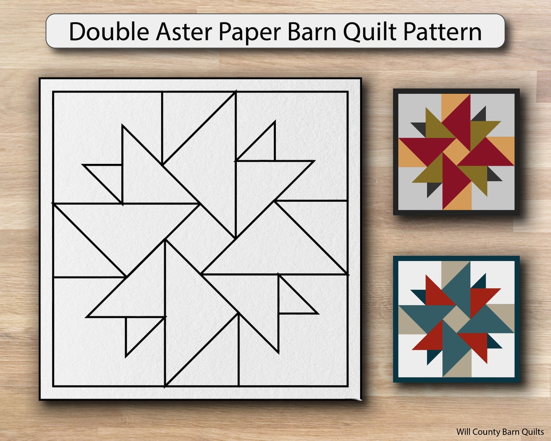 Double Aster Paper Printed Barn Quilt Pattern sizes - Etsy double-aster-paper-printed-barn-quilt-pattern-sizes-etsy