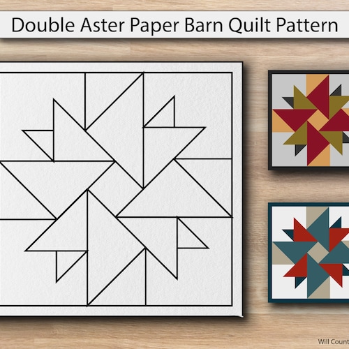 Double Aster Paper Printed Barn Quilt Pattern sizes - Etsy