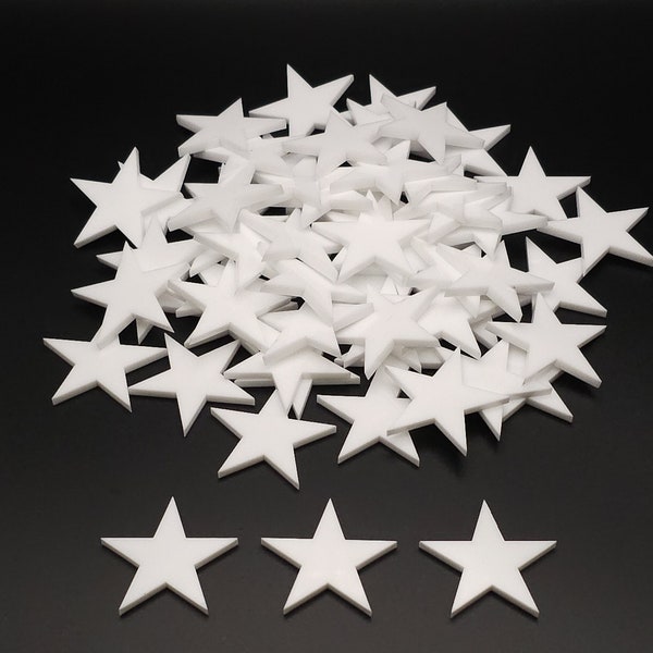 White Acrylic Stars (Quantity/Sizes)