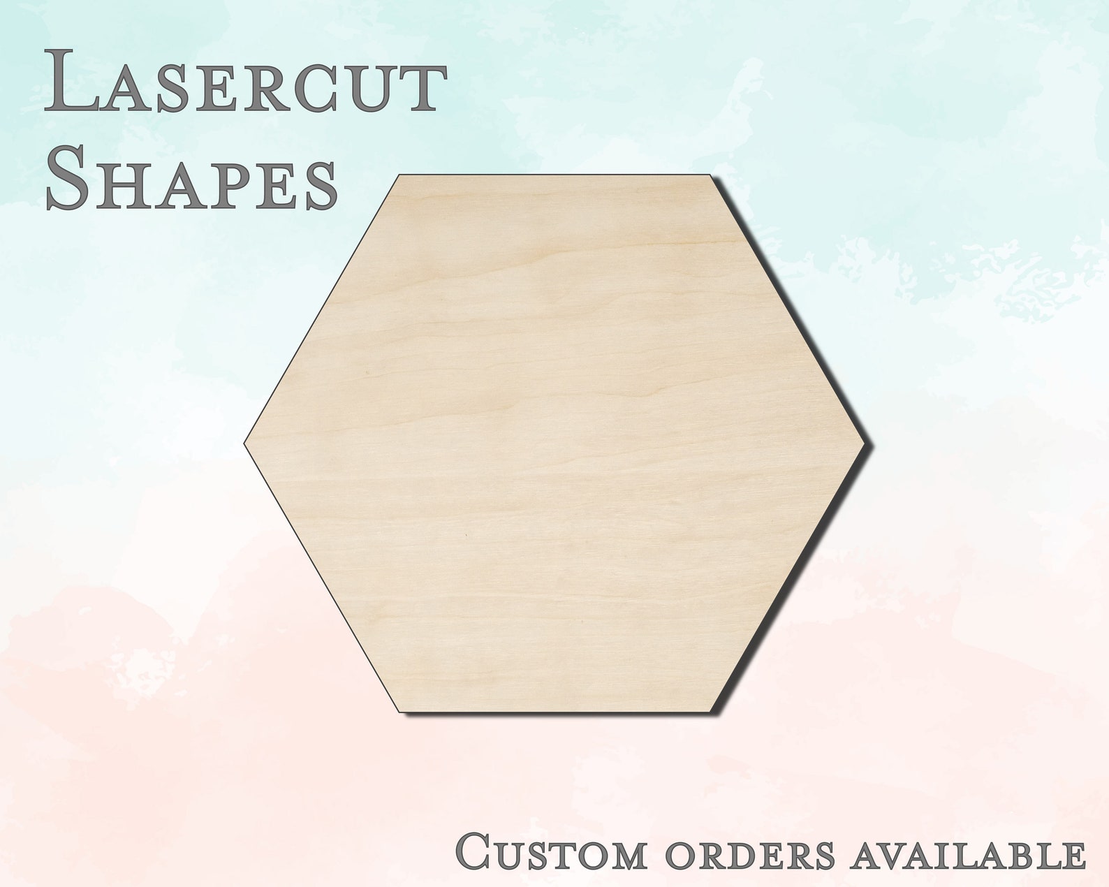 Wood Hexagon Shape Unfinished Wood Cutout Small Large Etsy