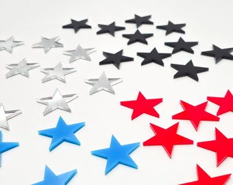 Plastic Acrylic Stars - Mirror, Black, White, Red, Blue, Matte, Gloss, Clear, Frosted