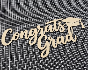 Congrats Grad Sign, Graduation Party Sign, Custom Wooden Backdrop, Congratulations Decoration