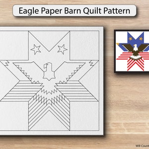 Eagle Paper Printed Barn Quilt Pattern (Sizes)
