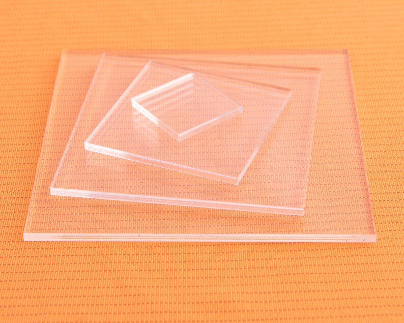 Clear Acrylic Plastic Squares (Sizes) image 2
