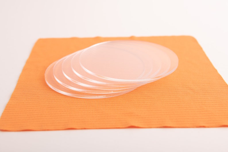 10 Large Clear Acrylic Plastic Discs Sizes