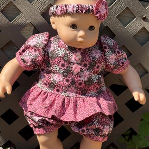 Handmade clothes for Bitty Baby and 15” dolls- NEW! Summer set pink