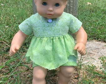 Handmade clothes for Bitty Baby and 15" dolls-Shorts Set Green
