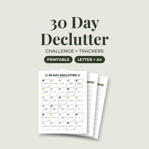 30-Tage-Aufräum-Challenge: Vorlage zum Ausdrucken, Checkliste zum Aufräumen, Kalender und Tracker für die Organisations-Challenge zu Hause