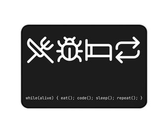 Tapis de bureau Eat Code Sleep Repeat, tapis de souris pour programmeur et développeur