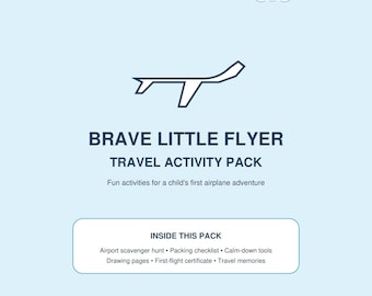Brave Little Flyer Travel Activity Pack | First Flight Printable (Digital Download)