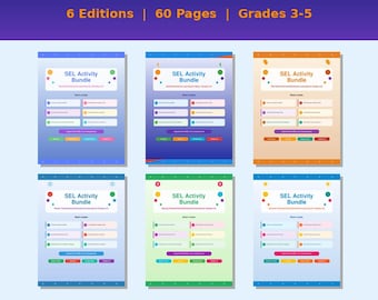 SEL Mega Bundle for Grades 3-5 | 50 Printable Social Emotional Learning Pages (Digital Download)