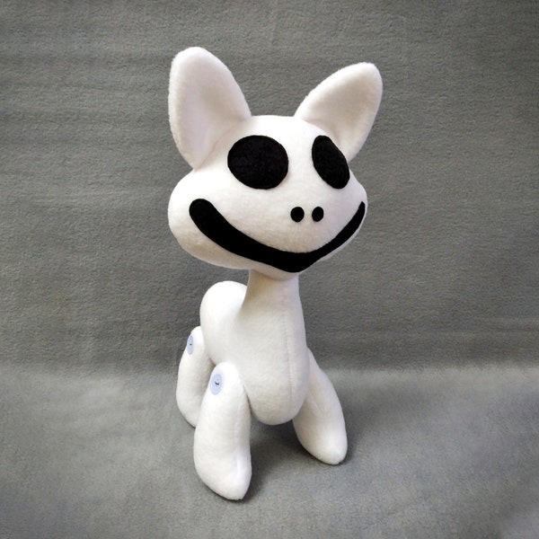 Cartoon Cat White SCP Plush, Soft toy, Plushie gift, Horror doll, Monster plush, Creepy plush