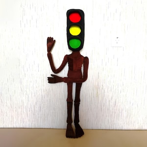 Traffic Light Head Plush Big 30" Soft toy plushie gift, Inspired by Trevor Henderson, Monster Plush