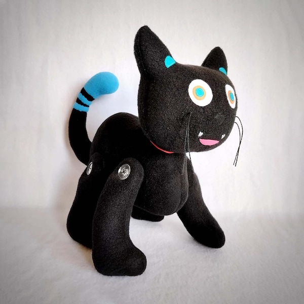 Hi Fi Rush Cat Plush, Cat 808, Gamer Boyfriend Gift, Kawaii Plushie, Stuffed animal