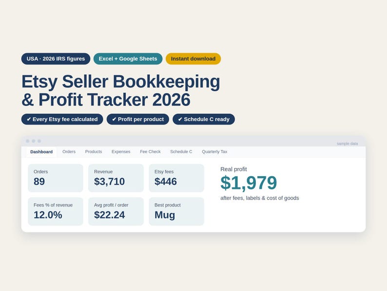 Etsy Seller Spreadsheet 2026