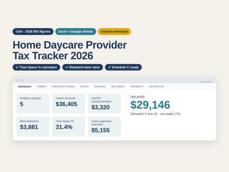 Home Daycare Tax Tracker 2026
