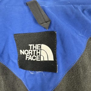 Vintage The North Face Extreme Gear Hooded Parka Blue Black Grey, Retro Ski Coat, The North Face Skiwear, UK L afbeelding 8