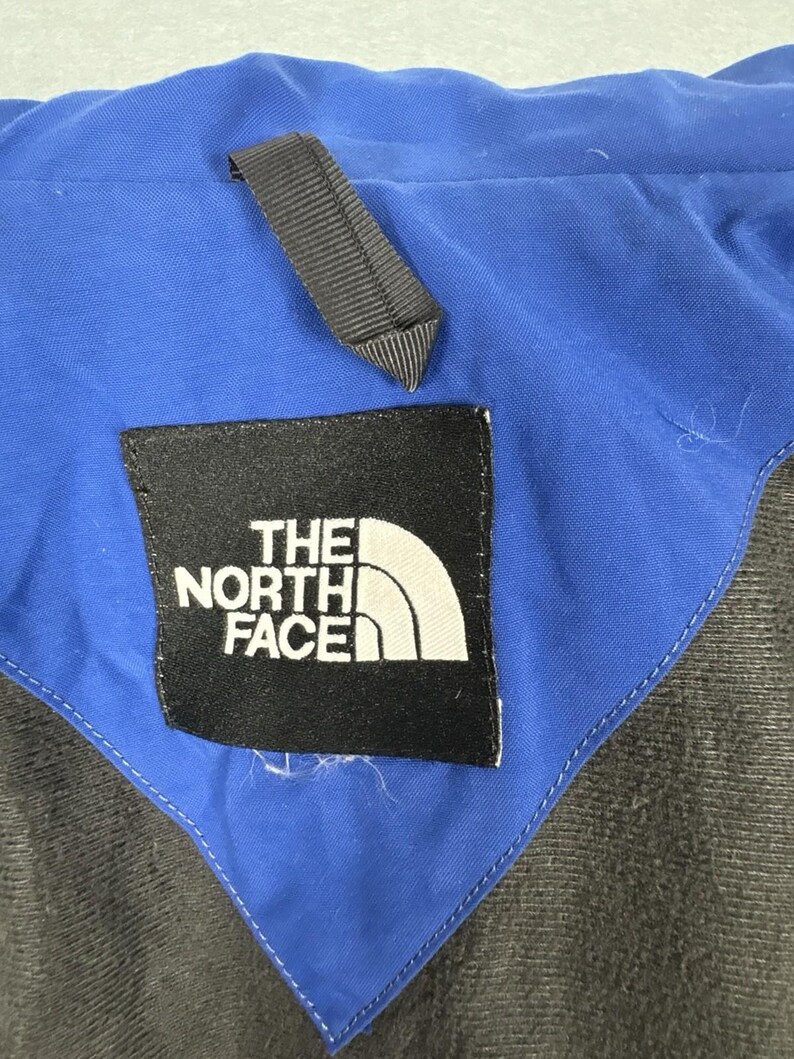 Vintage The North Face Extreme Gear Hooded Parka Blue Black Grey, Retro Ski Coat, The North Face Skiwear, UK L afbeelding 8