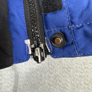 Vintage The North Face Extreme Gear Hooded Parka Blue Black Grey, Retro Ski Coat, The North Face Skiwear, UK L afbeelding 6