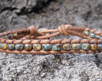 Leather Wrap Bracelet, Mens Braclet, Womens Bracelet, Leather Bracelet
