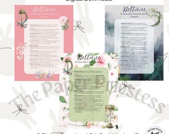 Beltane 10 fatos para impressão, download 8 1/2 x 11 polegadas