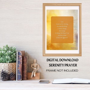 DIGITAL DOWNLOAD Serenity Prayer 8 1/2 by 11&quot; with gold background