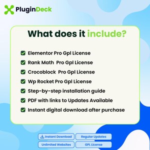 WordPress Plugin Bundle | Elementor Pro, Crocoblock JetPlugins, Rank Math Pro & WP Rocket | GPL Bild 2