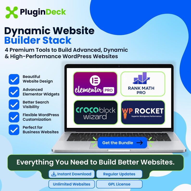 WordPress Plugin Bundle | Elementor Pro, Crocoblock JetPlugins, Rank Math Pro & WP Rocket | GPL Bild 1