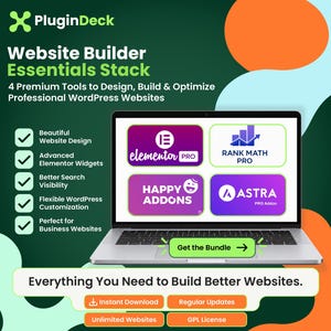 WordPress Plugin Bundle | Elementor Pro, Happy Addons, Rank Math And Astra Pro | Unlimited website image 1